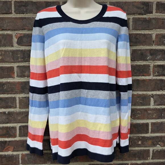 Barbour Size 4 Striped Multicolored Sweater Jumper Colorful Seaview Knit Cotton - Picture 1 of 7